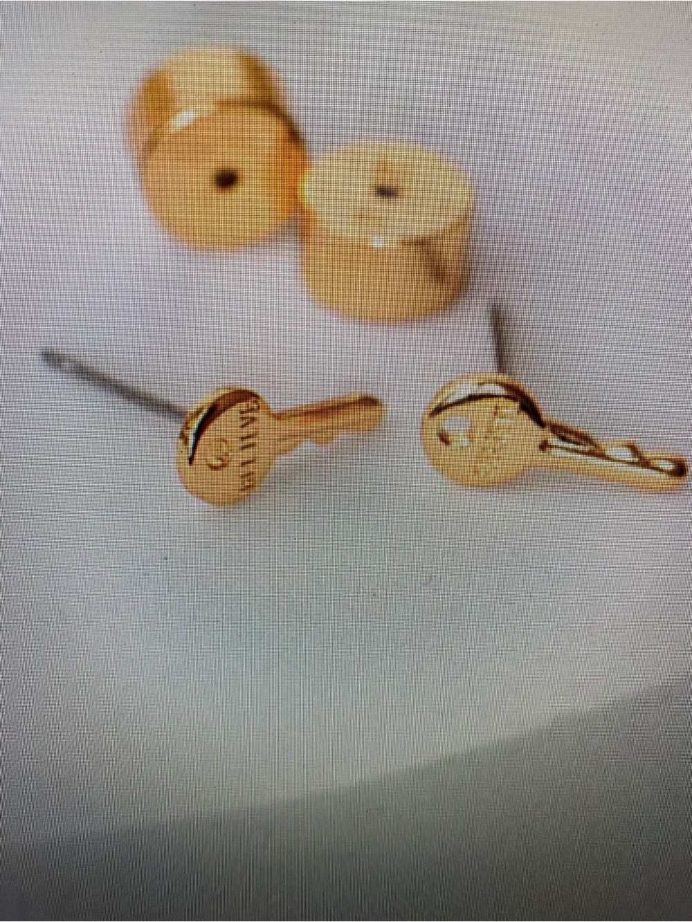 The Giving keys mini key Gold  Stud Earrings - Believe Small Key Design